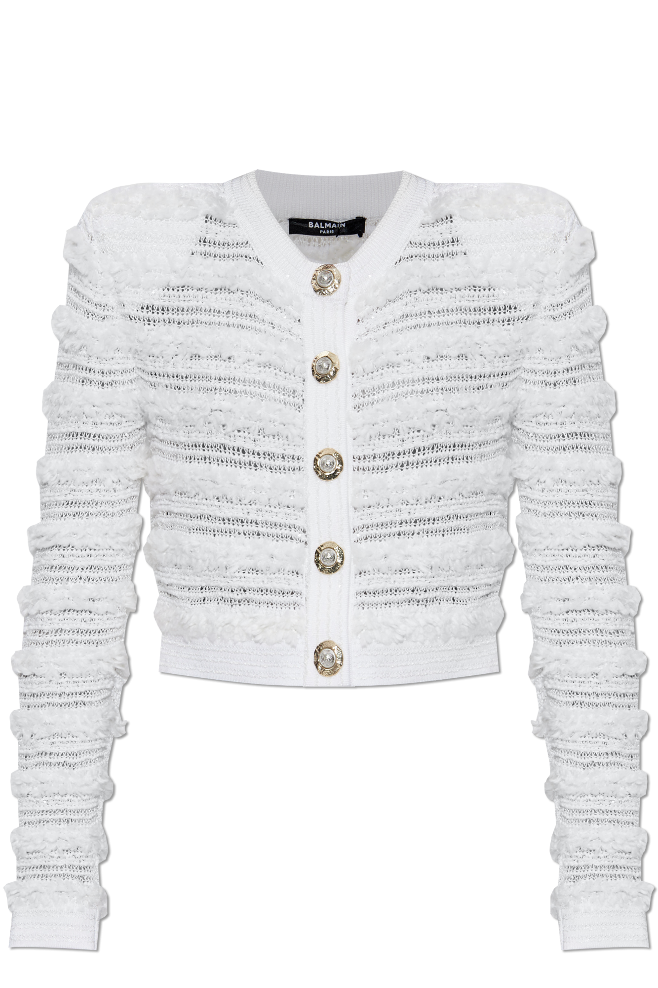 White Cardigan with decorative buttons Balmain - Vitkac Italy